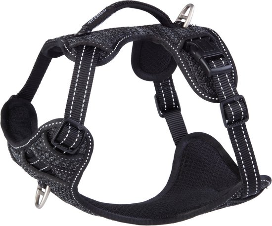 Rogz Explore Tuig Gevoerd Zwart - Hondenharnas - 43-59 cm