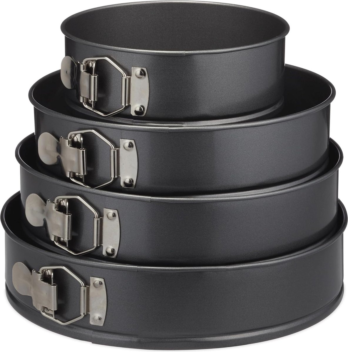 Springvorm set 4-delig rond 18/24/26/28 cm - Antiaanbak, hittebestendig tot 250°