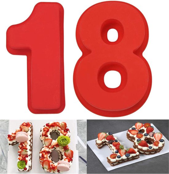 Cijfervorm van siliconen cake, 25,5 cm, 3D grote siliconen bakvorm