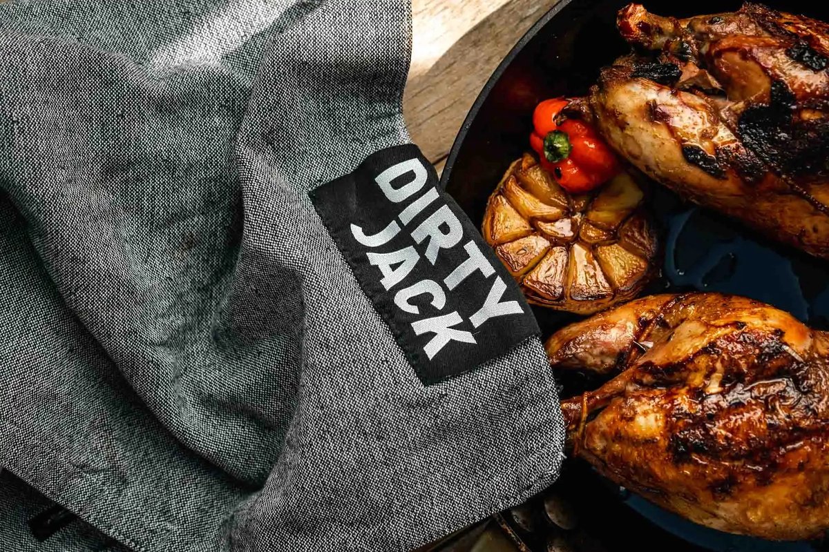 DIRTY JACK Kookdoek Charcoal Black label