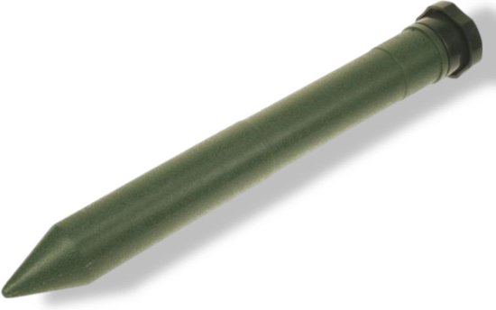 Groene, puntige ultrasone verjager met schaduw, op witte achtergrond.