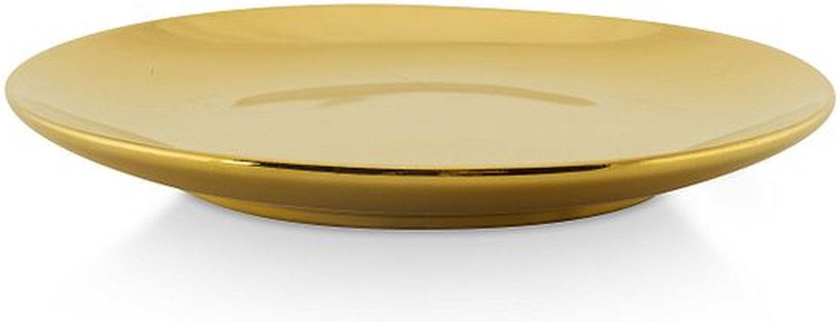 vtwonen - Basic - Set van 4 - Petit Four Borden - Goud - Porselein - 12cm