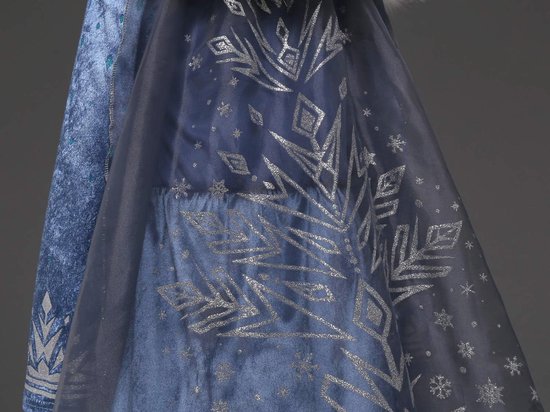 Robe de princesse Cosplay pour Filles , Blauw, manches longues, tenue reine des glaces pour déguisement, Halloween et noël