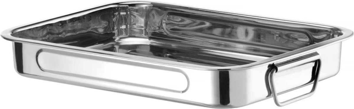 HENDI Diepe braadslede met handgrepen – roestvrij staal – 385x275x60 mm