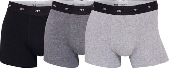 Boxer bambou CR7 3P gris & noir - L