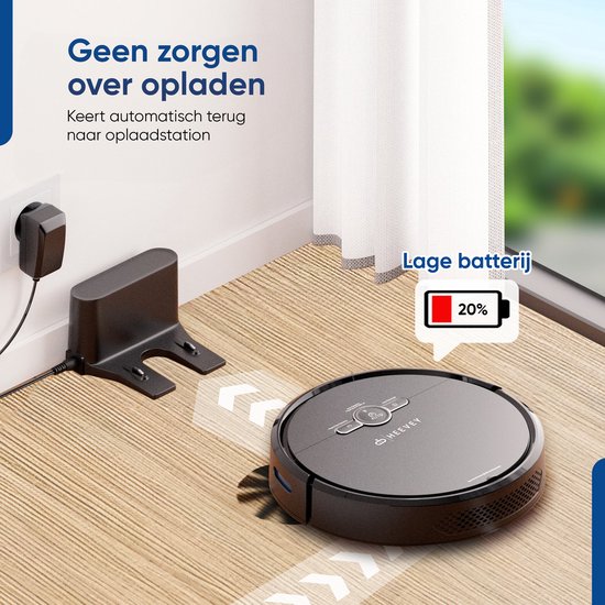 Heevey Robotstofzuiger met dweilfunctie - Automatisch oplaadstation - Dweilrobot - Robotstofzuiger huisdieren