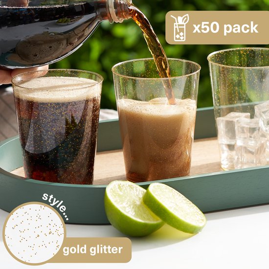 Viapriod 50 bekers van hard plastic met metallic galvanisatielaag