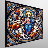 Pixel art relief schilderij | Geëtst in Pixels: Een Kunstwerk met Diepte en Verhaal | Kunst - 80x80 centimeter op Dibond | Foto op Dibond