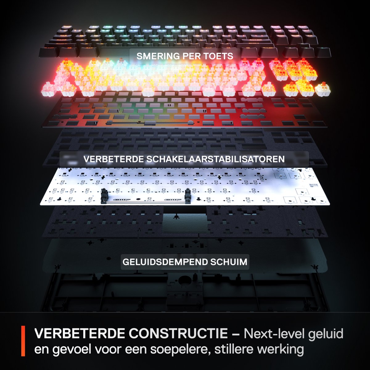 SteelSeries Apex Pro TKL WL Gen 3 - Mechanisch Gaming Keyboard - US Qwerty - Rapid Trigger, Rapid Tap, Protection Mode thumbnail 4