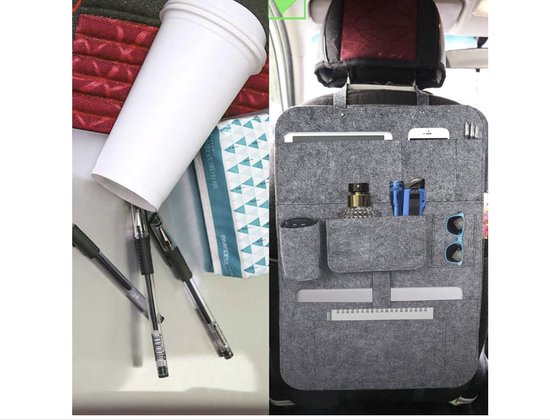 2 stuks autostoel organizer auto vilt organizer sticker auto achterbank tas opbergtas auto-organizer auto voor gadget camping accessoires van Merkloos — afbeelding 3