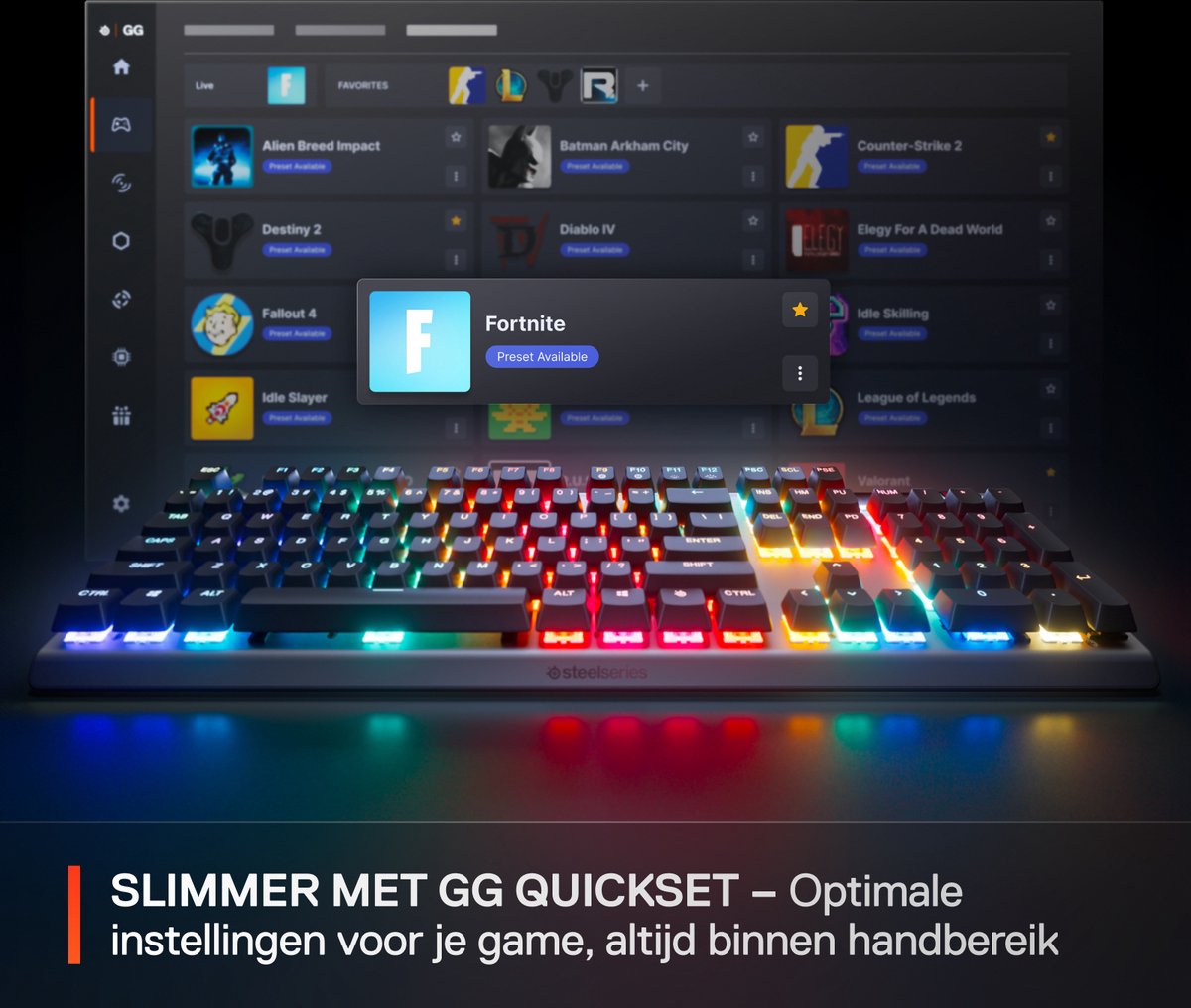 SteelSeries Apex Pro Gen 3 - Mechanisch Gaming Keyboard - US Qwerty - Rapid Trigger, Rapid Tap, Protection Mode thumbnail 2