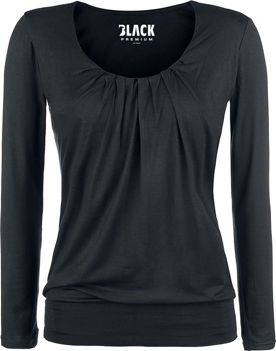 Black Premium by EMP Zwart shirt met lange mouwen en ruches - Dames - L