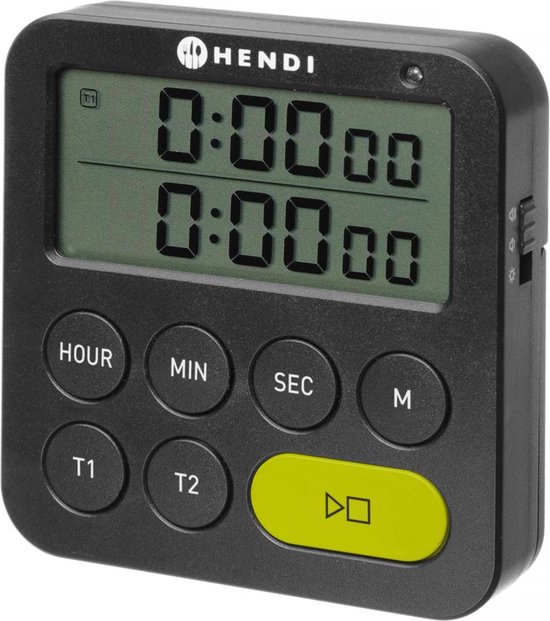 Timer dubbel, HENDI, Zwart, 82x20x(H)86mm | J. van Doorn B.V Timer dubbel, HENDI, Zwart, 82x20x(H)86mm | J. van Doorn B.V