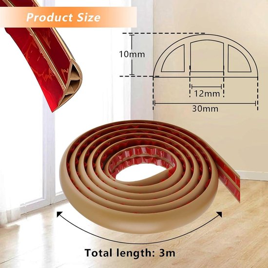 Gaine Pour Câbles Autocollante – 3 M X 30 Mm – PVC, Couleur Bois Marron – Pour Maison, Bureau, Garage