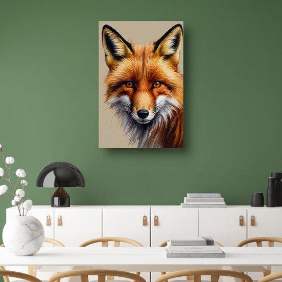 Décoration murale Renard - Tableaux Animaux sur verre - Peinture sur Glas Fourrure - Décoration murale murale industrielle - Acrylique - Décoration salon verre acrylique 100x150 cm