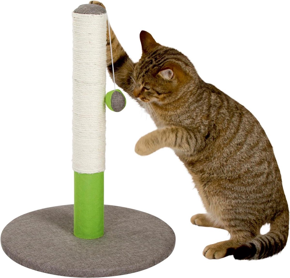 Krabpaal Basis Opaal 37 x 37 x 50 cm Groen-Grijs met Sisal Paal