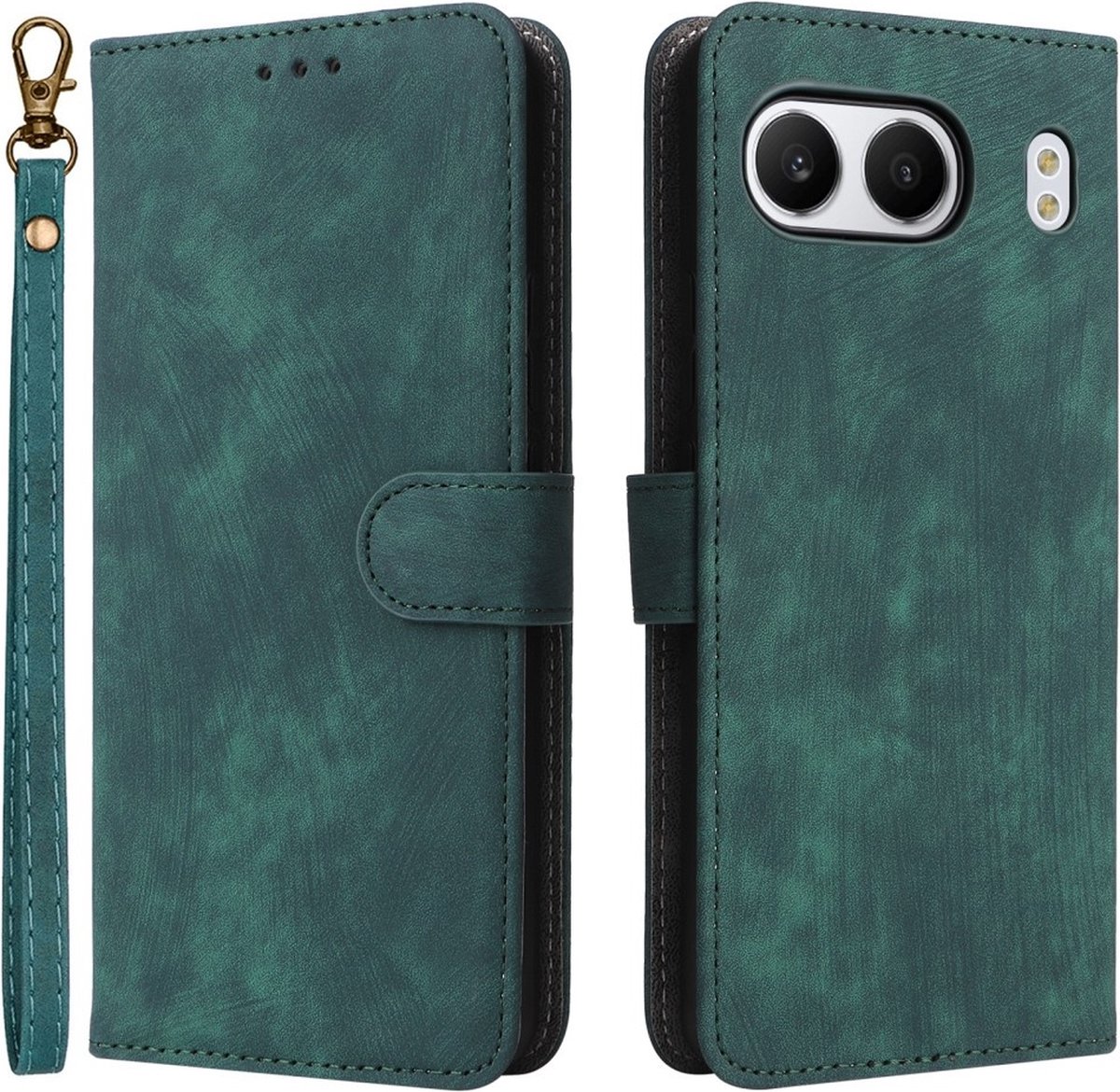 Coverup Hoesje - Geschikt voor OnePlus Nord 4 Hoesje - Coverup Book Case met Koord - Groen