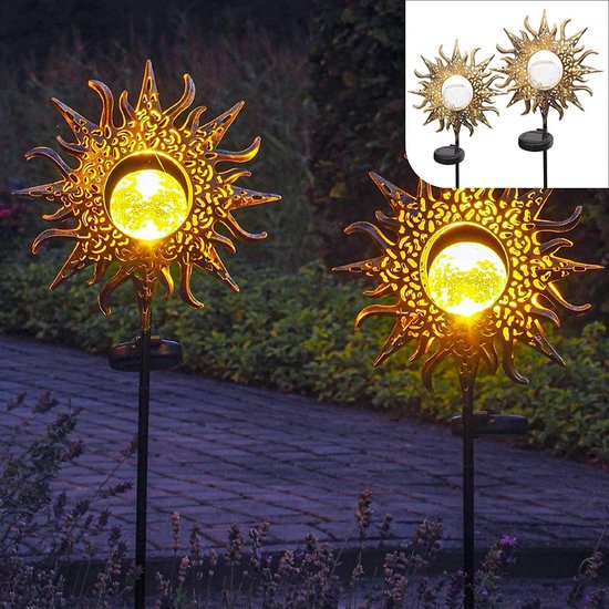 T-SUN Zonnelamp 2-in-1, tuinverlichting, waterdicht IP65, 3 m kabel, zonne- energie, 3000 K