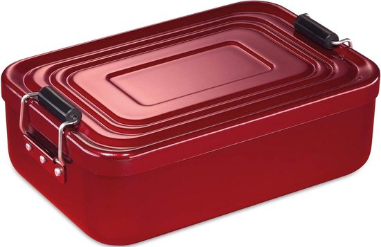 Küchenprofi Lunchbox van aluminium, voor volwassenen en kinderen, broodtrommel met vakken, verstelbaar, met siliconen afdichting, 23 x 15 x 7 cm, antraciet