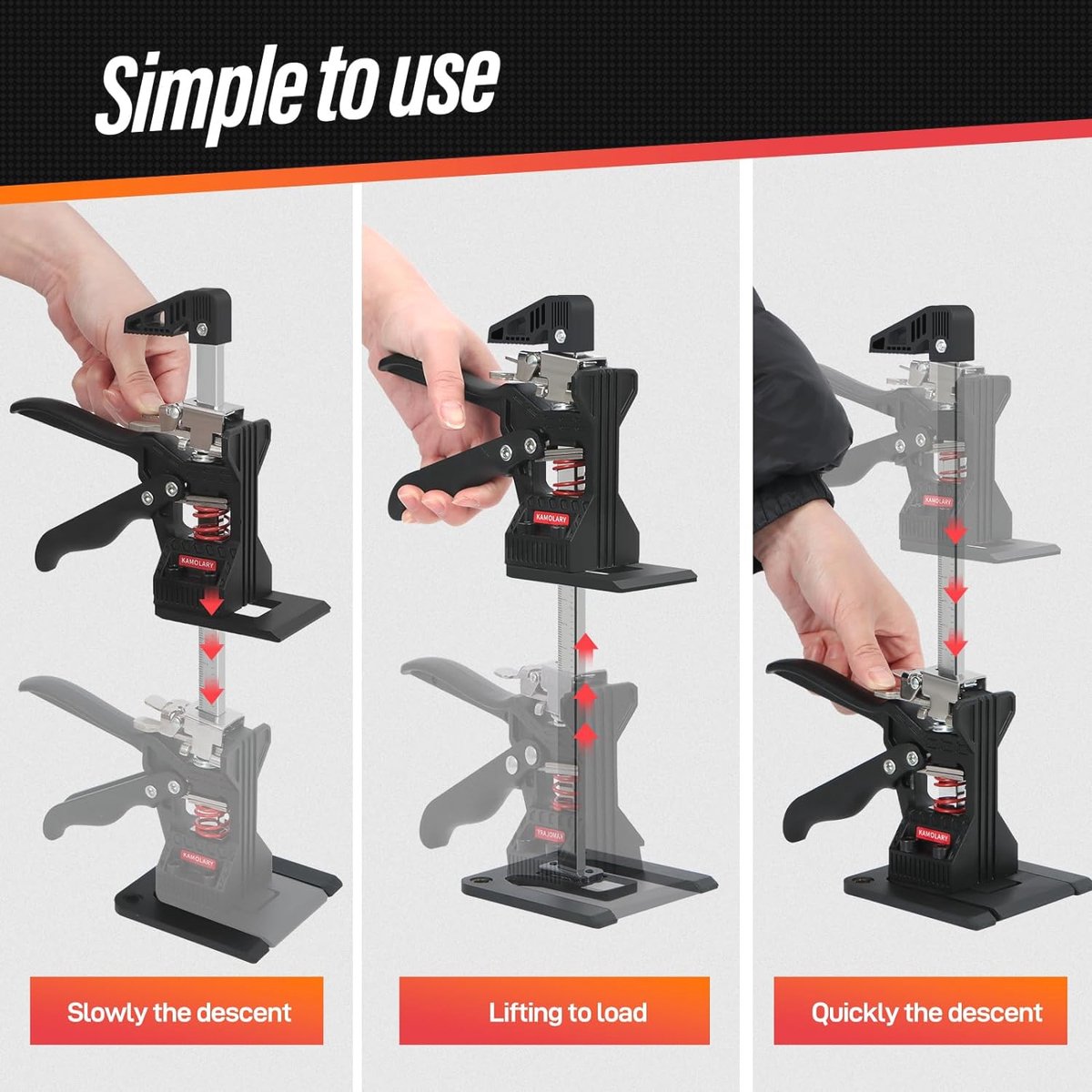 Handmatige krik voor meubels – deurbordje voor hefgereedschappen, 170 kg capaciteit (zwart, 2 stuks Handmatige krik voor meubels – deurbordje voor hefgereedschappen, 170 kg capaciteit (zwart, 2 stuks
