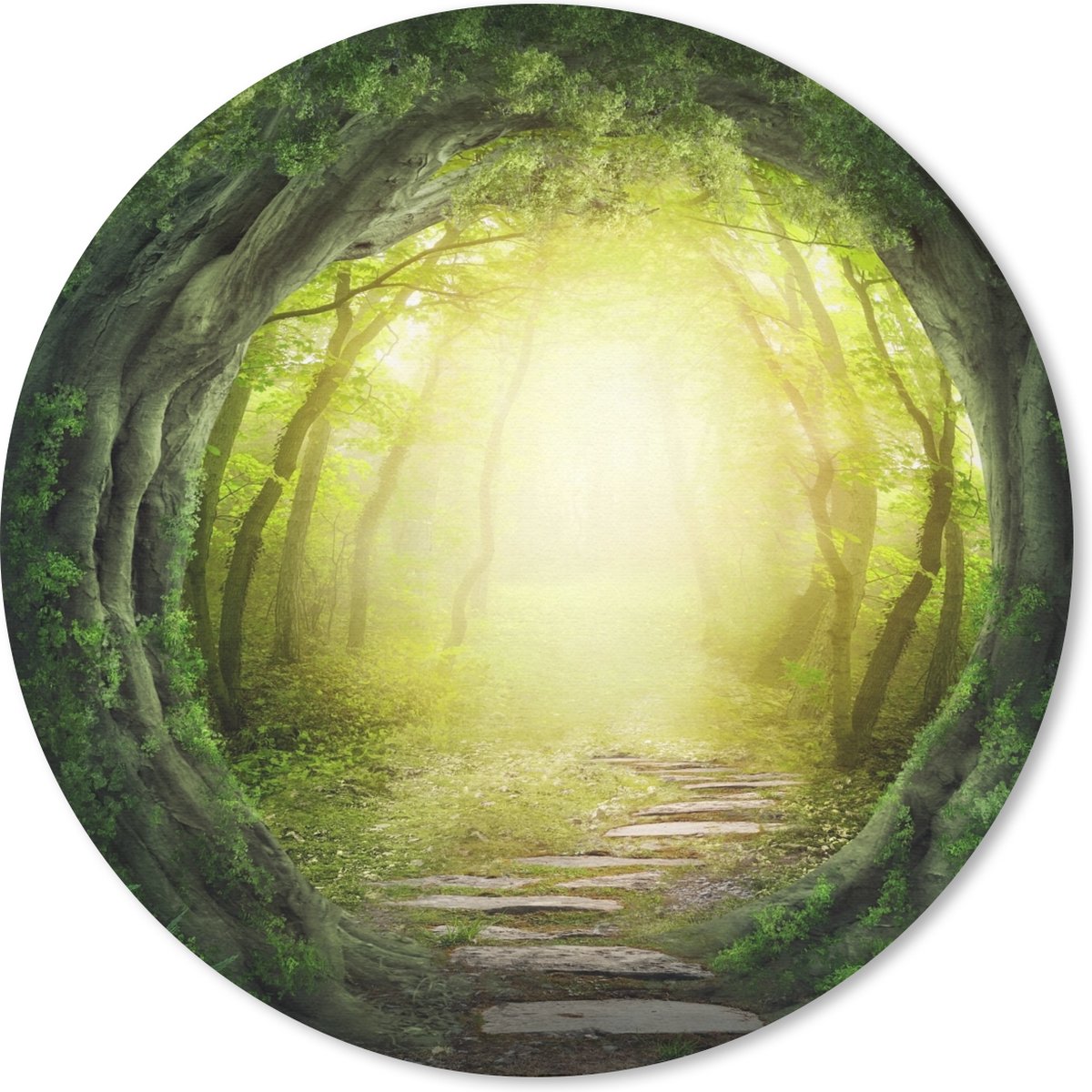 Muismat rond 30x30 cm - Mousepad Bomen - Bos - Mos - Ronde muismatten