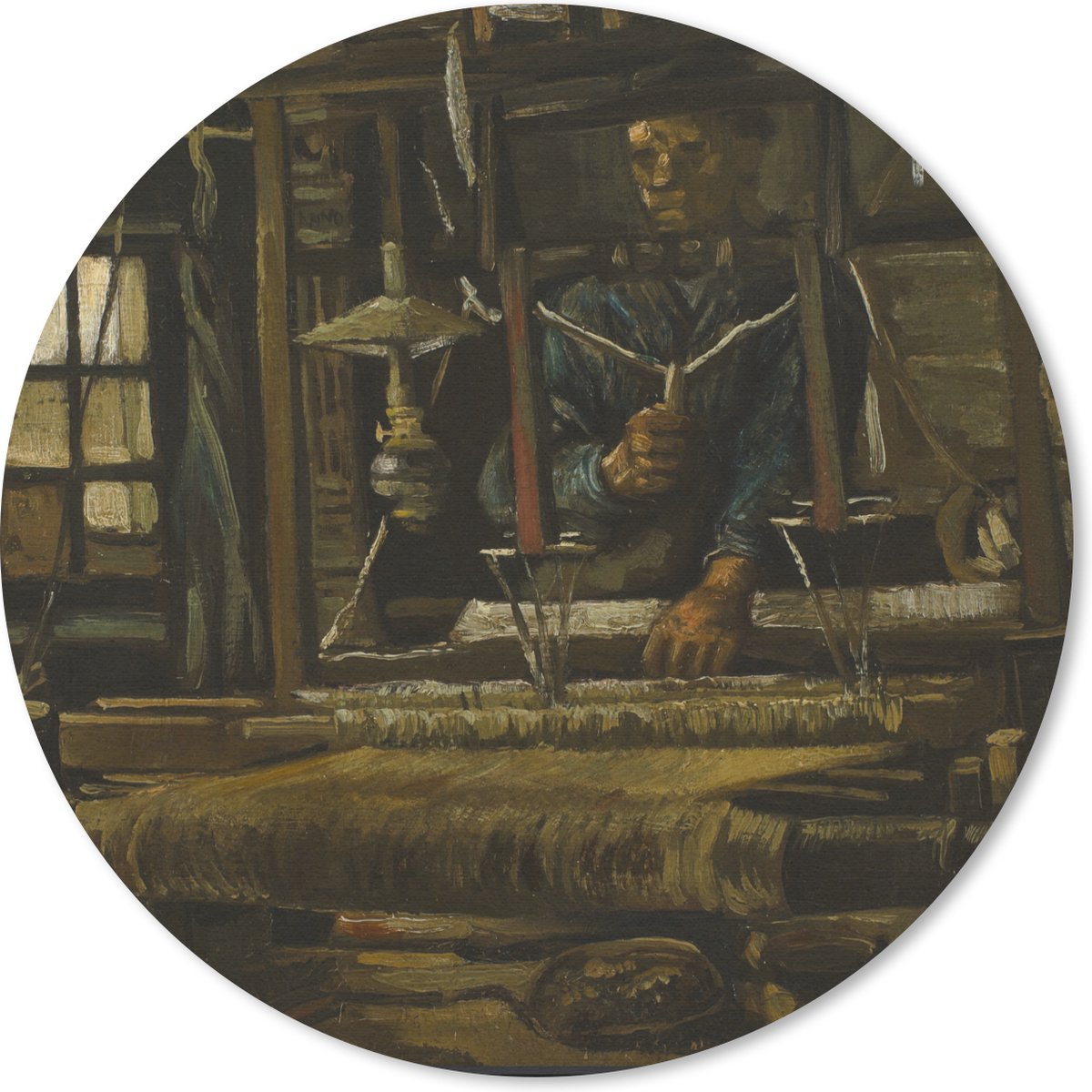 Muismat rond 20x20 cm - Mousepad De wever - Vincent van Gogh - Ronde muismatten