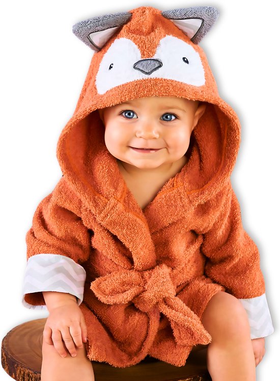 Babybadjas voor jongens en meisjes, uniseks ochtendjas (leeftijd 6-24 maanden), zachte pluche flanellen fleece badjas met capuchon, Geel, 6-12 Maanden
