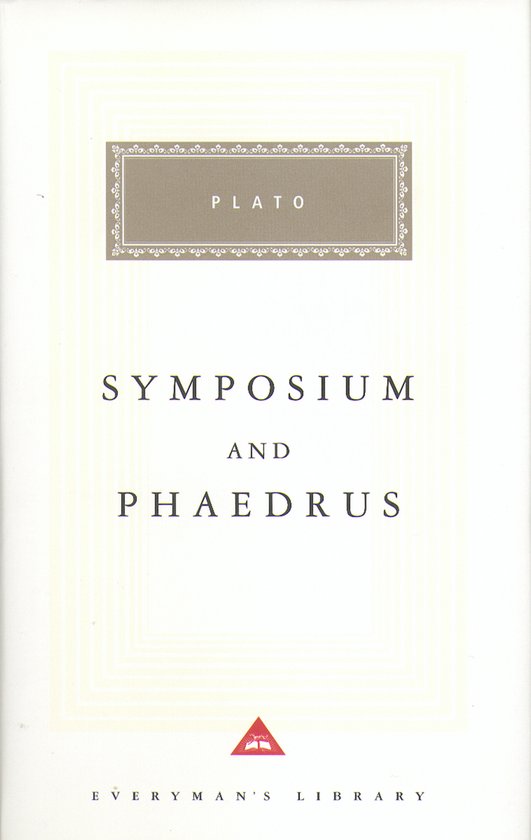 Boek kaft met de titel 'Symposium and Phaedrus' door Plato, van Everyman's Library.