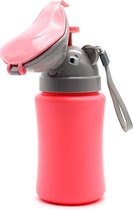 Somstyle Draagbaar Noodtoilet voor Meisjes - Plas Fles - 500 ML - Reispotje - Plastuit - Roze Olifant