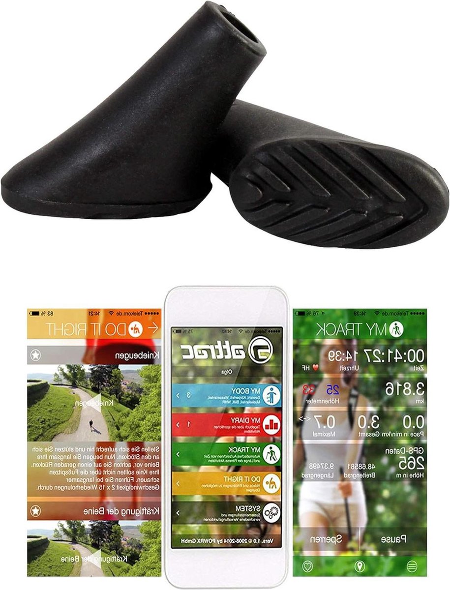 Wandelstok Rubberen Buffer Set voor Nordic Walking Wandelstokken - Asfalt en Steen Buffer