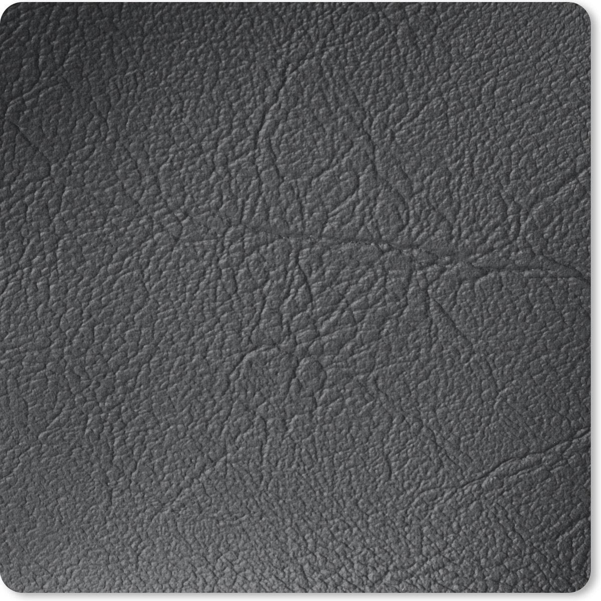 Muismat 30x30 cm - Mousepad Leer - Lederlook - Industrieel - Zwart - Muismatten