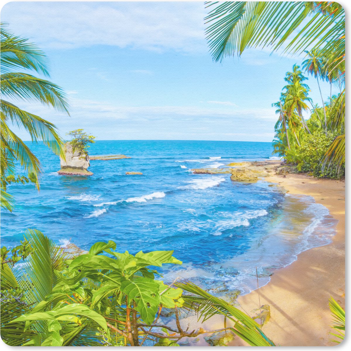 Muismat 30x30 cm - Mousepad Strand - Amerika - Palmbomen - Muismatten