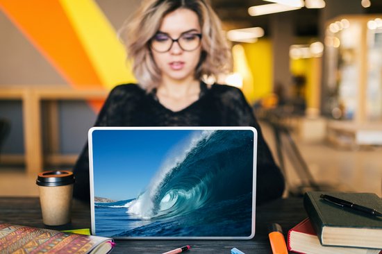 Laptop sticker - 13.3 inch - Zee - Water - Golf - 31x22,5cm - Laptopstickers - Laptop skin - Cover