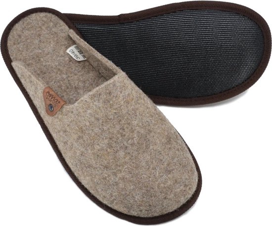 absoft Pantoffels voor dames, 100% vilten pantoffels met borduurwerk en