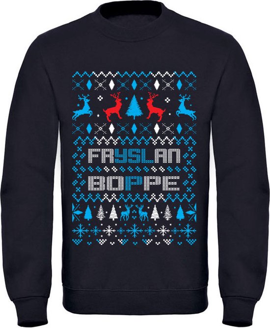 Fryslan Boppe Kerst Trui - Friesland - fans - sfeer - kersttrui - foute kersttrui - cadeau - sweater - unisex