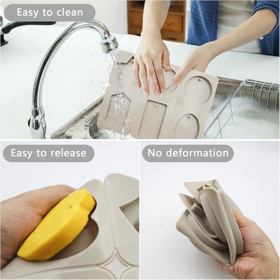 Set de moules à savon en Siliconen avec 8 moules différents pour l'artisanat de bricolage