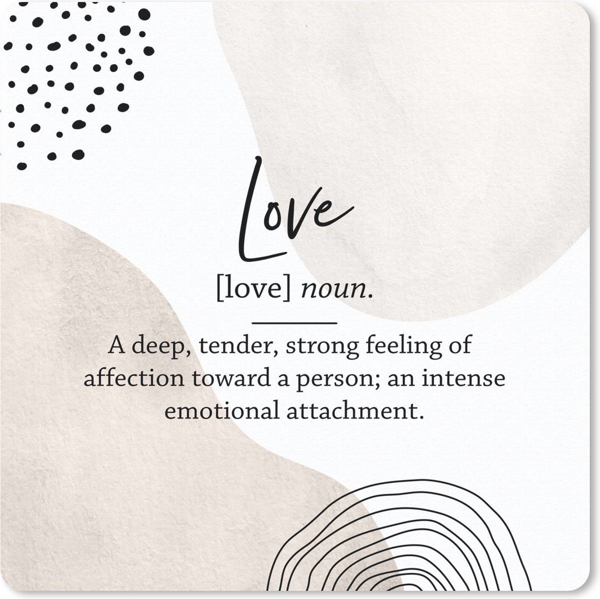 Muismat 20x20 cm - Mousepad Woordenboek - Love - Quote - Muismatten