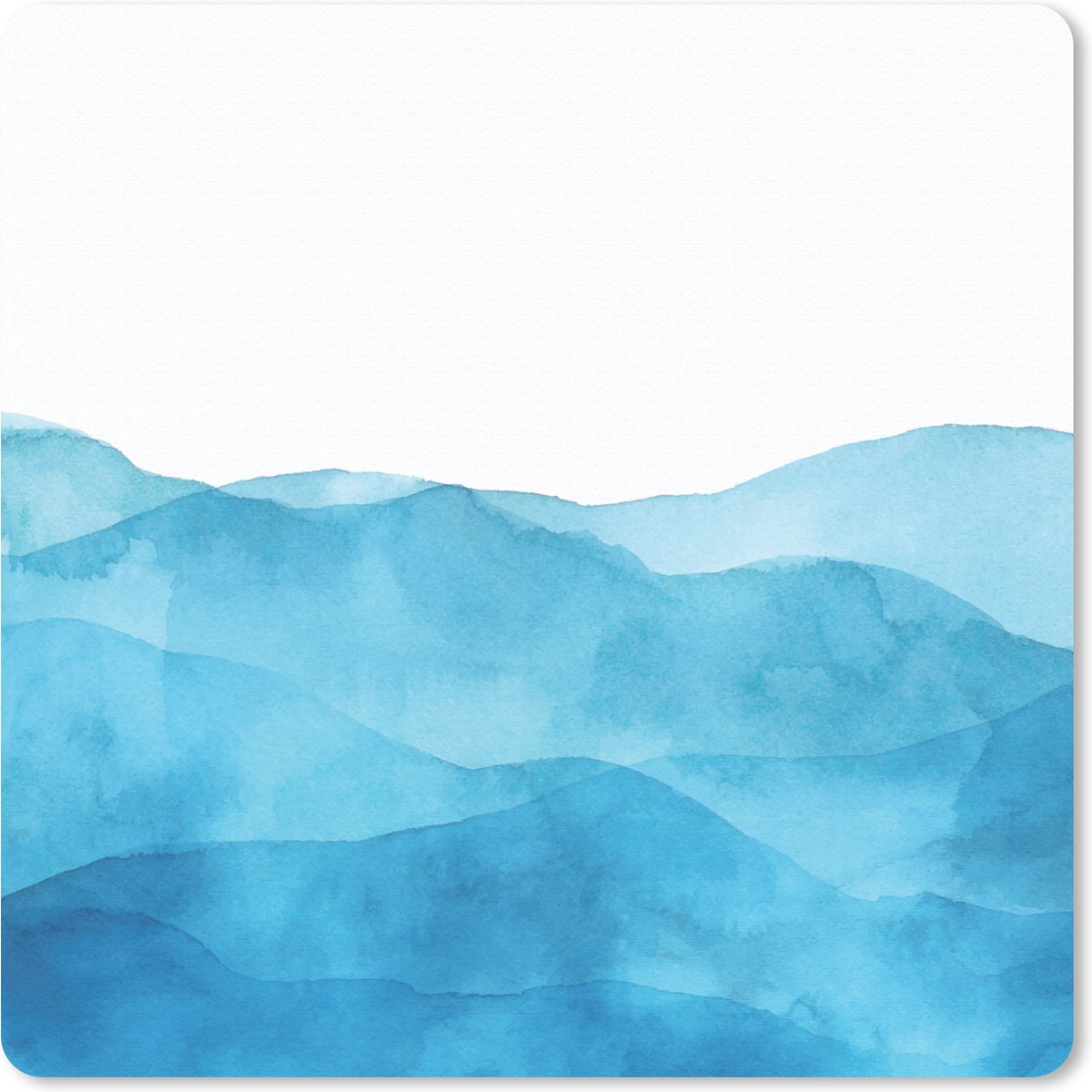Muismat 30x30 cm - Mousepad Zee - Golven - Waterverf - Muismatten
