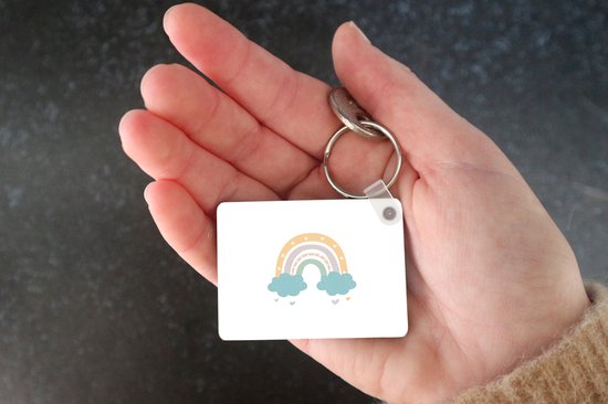 Porte-clés - Arc-en-ciel - Hartjes - Nuages ​​- Pois - Pastel - Enfants - Cadeaux - Plastique
