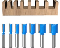 Professionele Freesset Voor Bovenfrees - 7 Stuks Met 8 MM Schacht Voor Houtbewerking