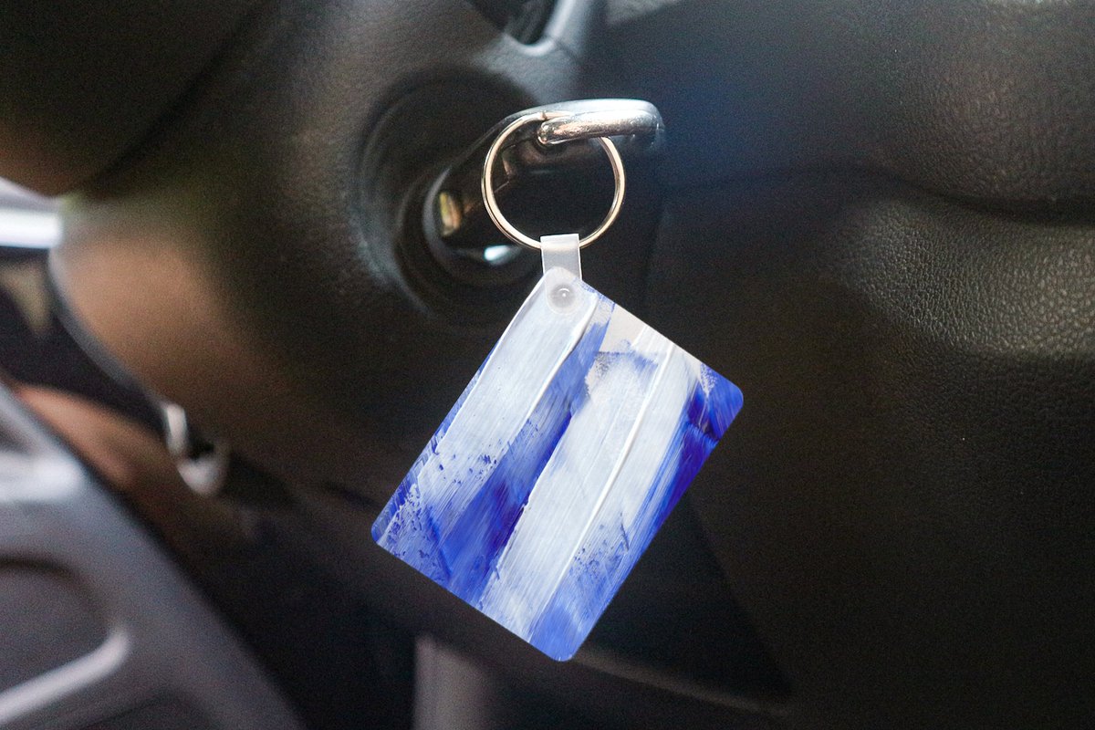 Sleutelhanger - Verf - Design - Blauw - Uitdeelcadeautjes - Plastic