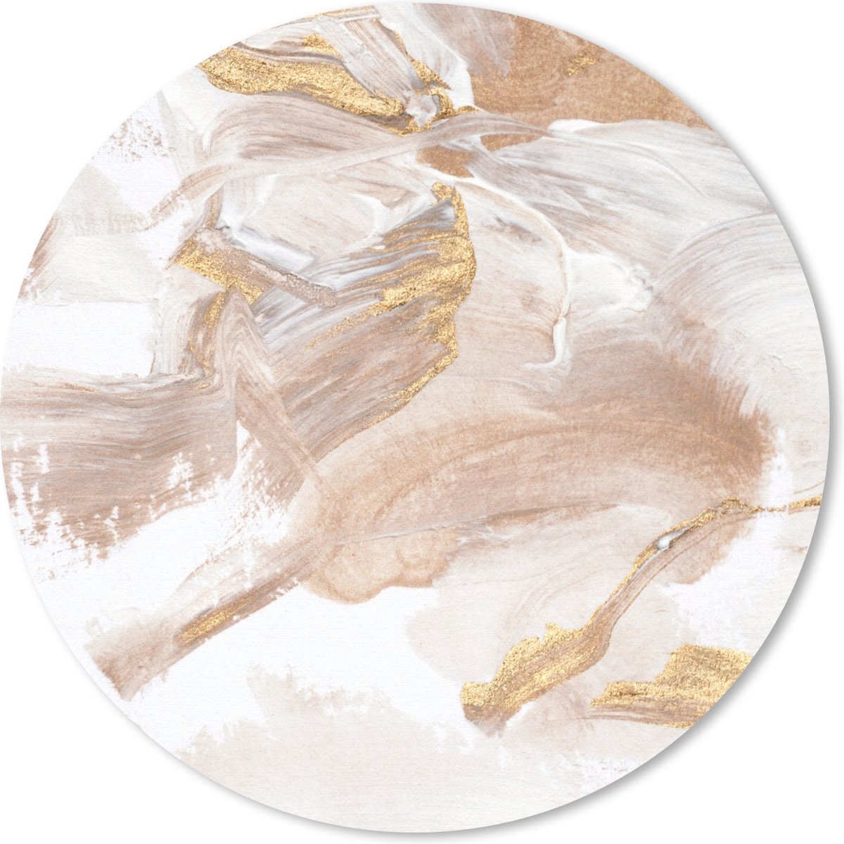 Muismat rond 30x30 cm - Mousepad Aquarelverf - Goud - Abstract - Ronde muismatten