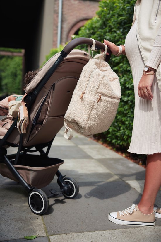 Jollein - Luiertas Rugzak (Boucle - Naturel) - 100% Polyester - Verzorgingstas - 30x40cm van Jollein — afbeelding 4