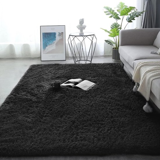 Tapis De Salon Moderne Épais Charly En Polyester - Gris - 80x150 Cm