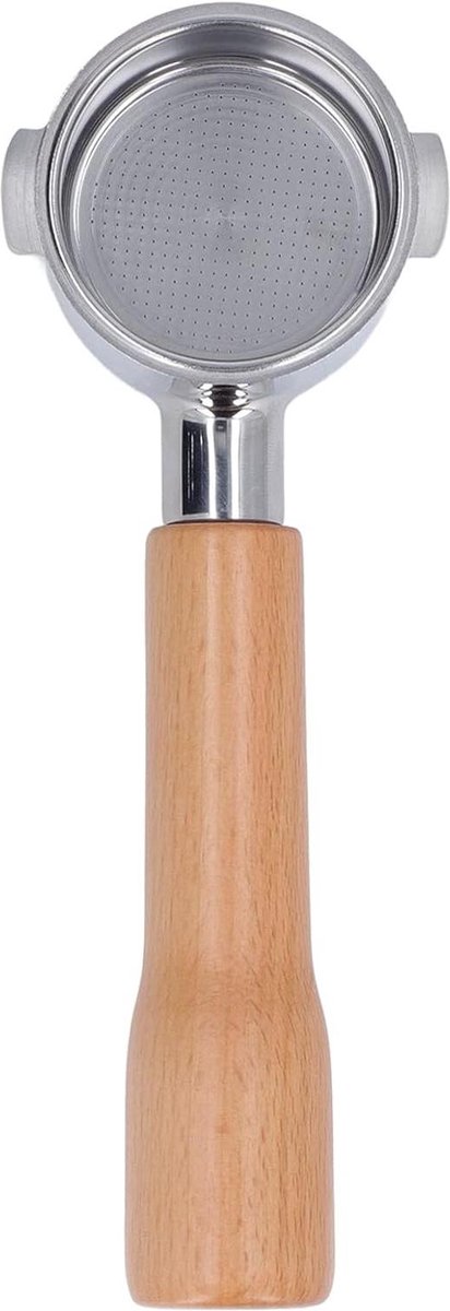 51mm 2 oren bodemloze koffieportafilter - roestvrijstaal - Delonghi EC0310 - koffiezetapparaten - C1 beuken