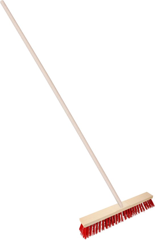 Brumag Straatbezem Elaston voor buiten - Kop 60 cm met extra veel vezels - rood - Houten steel 130 cm van Brumag — afbeelding 3