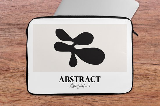 Housse pour ordinateur portable 13 pouces - Zwart - Beige - Abstrait - Housse pour ordinateur portable