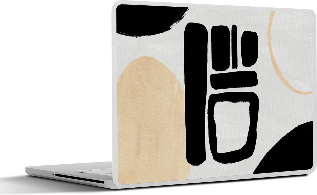Laptop sticker - 10.1 inch - Cirkel - Zwart - Abstract - 25x18cm - Laptopstickers - Laptop skin - Cover
