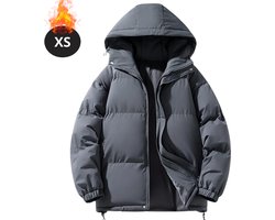 Livano Winterjas - Parka - Heren - Winter - Jas - Volwassen - Stijlvol - Met Capuchon - Gewatteerde Jas - Donkergrijs - XS