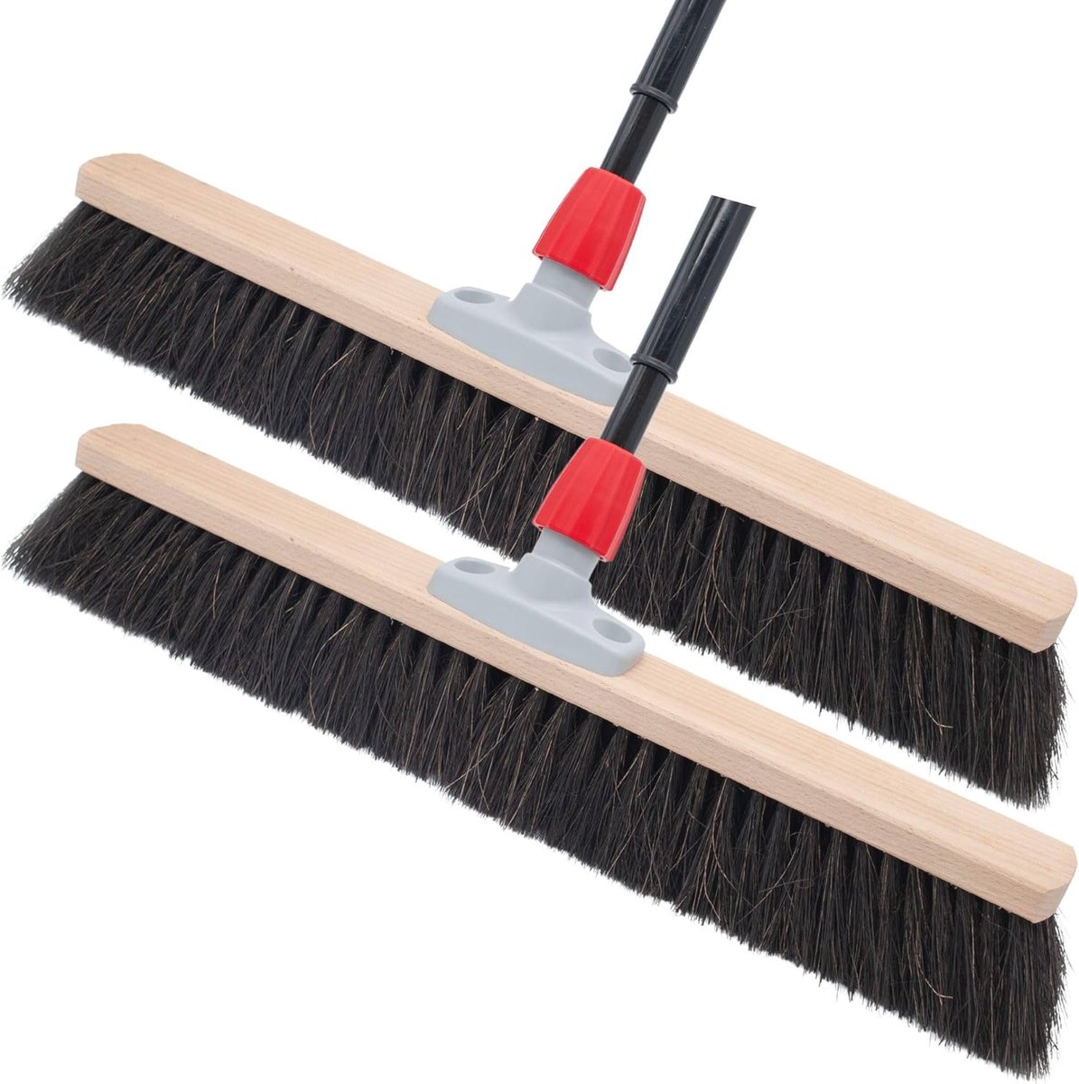 Goedkoopste Telescopische paardenhaarbezem met steel - 2 stuks, 40 cm breed